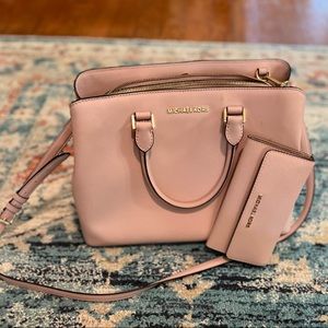 Michael Kors Hope Large Saffiano Leather Satchel & Wallet